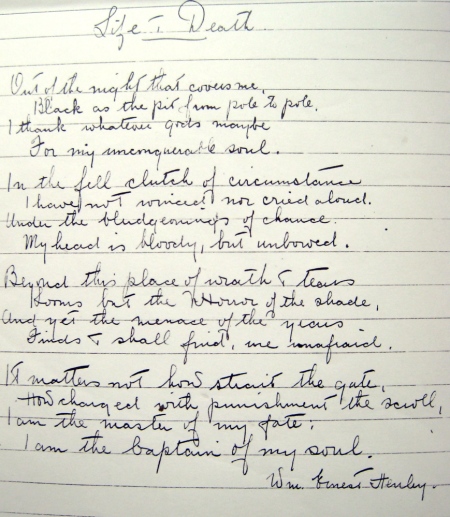 Poem on last page of Diary